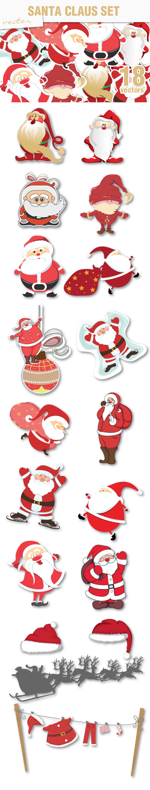 Designtnt - Santa Vector Set 1