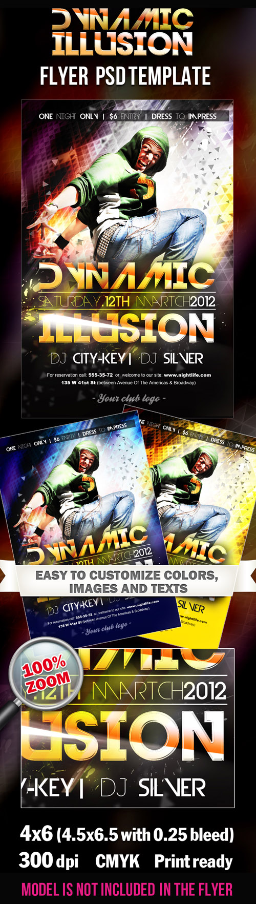 Dynamic Illusion Party - Flyer PSD Template