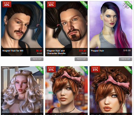 DAZ 3D Hair Packs