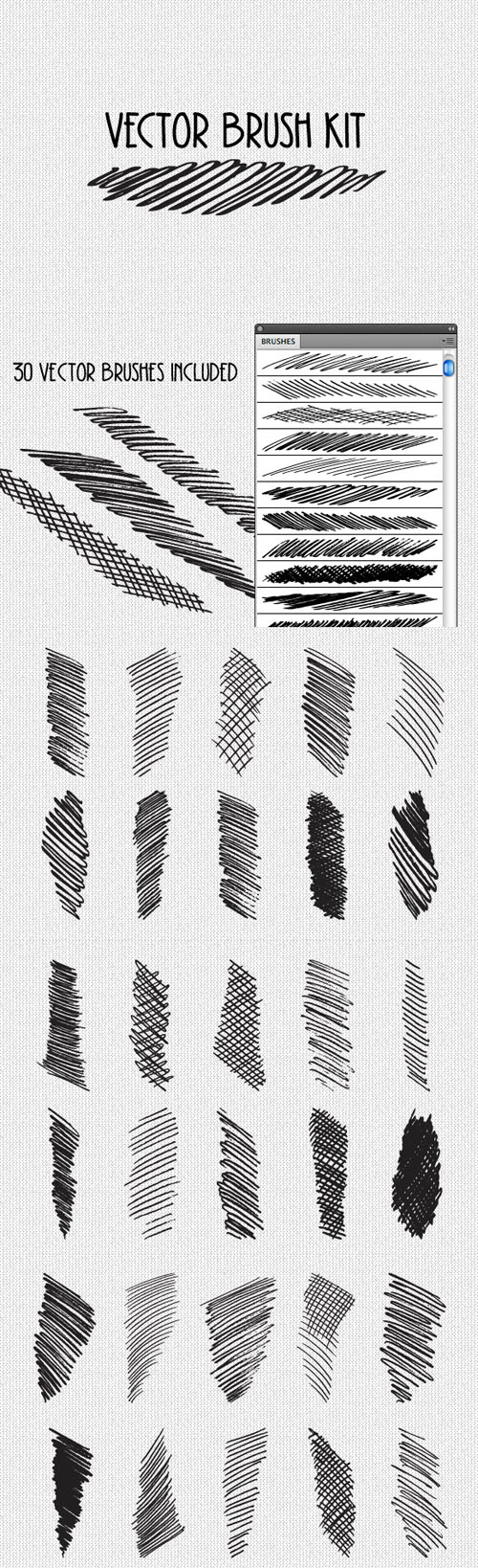 WeGraphics - Vector Cross Hatch Brush Kit