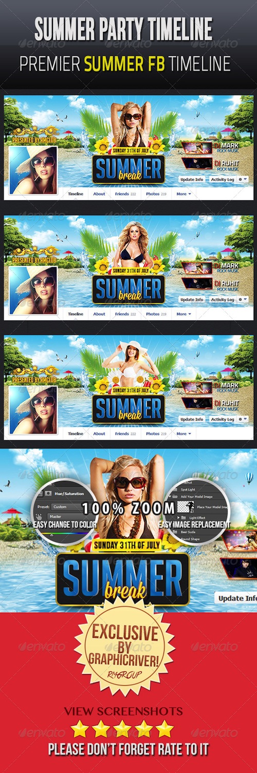 GraphicRiver - Summer & Beach Party Facebook Timeline Cover v1