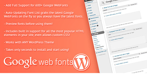 CodeCanyon - Google Web Fonts for WordPress v2.0