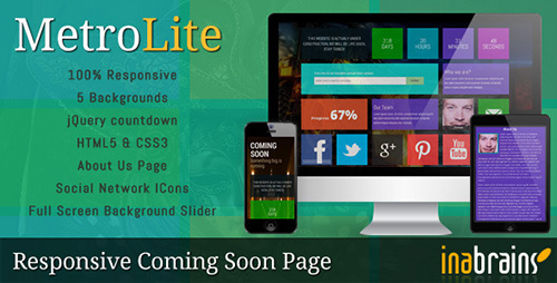 ThemeForest - MetroLite - Responsive Coming Soon Template - RIP