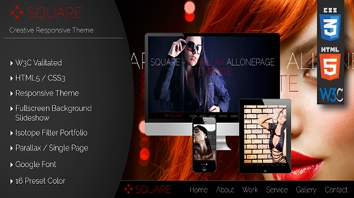 Mojo-Themes - Square - HTML5 Parallax and Responsive Template - RIP