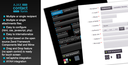 CodeCanyon - Ajax Contact Form with attachments v1.1.14