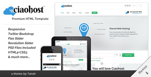 ThemeForest - Ciaohost Responsive Hosting HTML Template - RIP