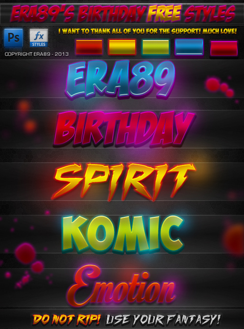 Birthday Styles for Photoshop