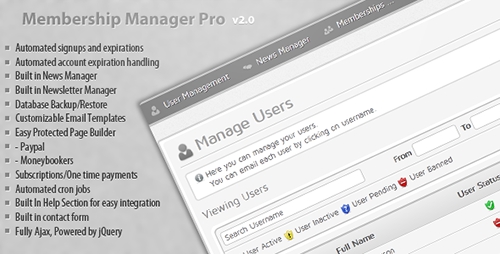 CodeCanyon - Membership Manager Pro v2.0