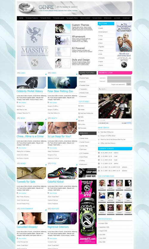 JoomlaXTC - JXTC Genre v2.2.0 - Template for Joomla 2.5