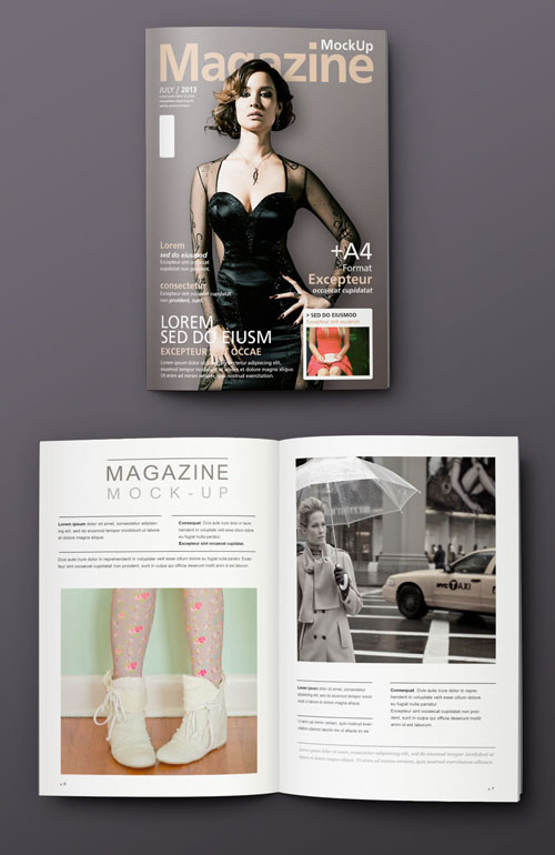 Pixeden - Overhead View Magazine Mockup