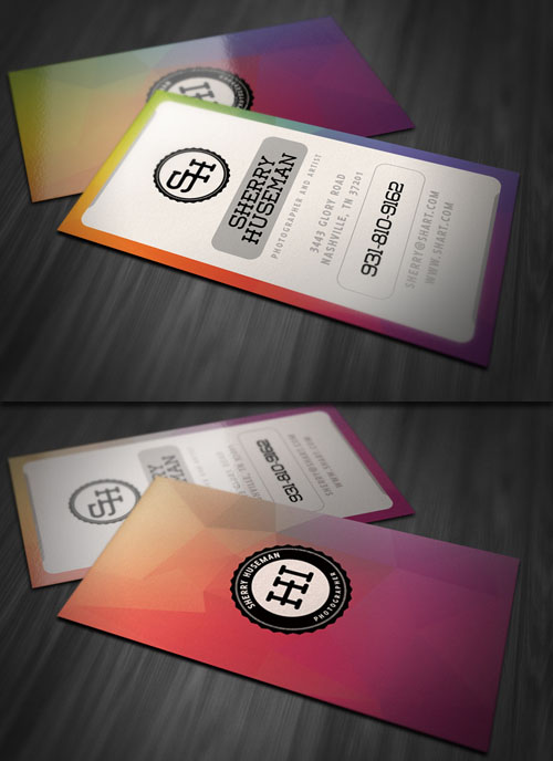 Vertical Style Business Card PSD Template