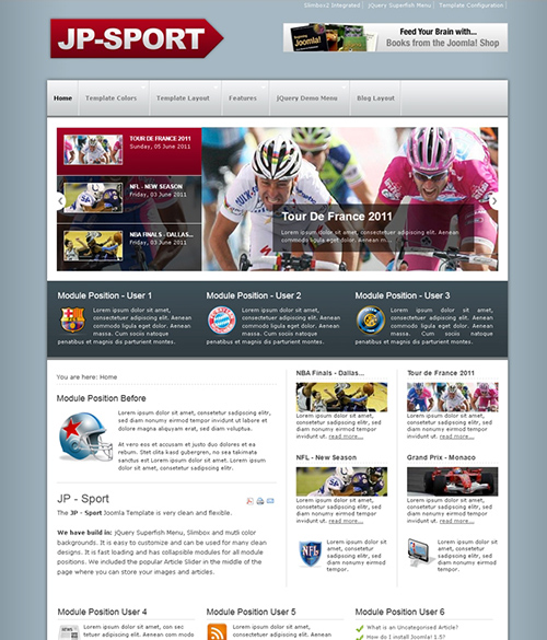 JoomlaPlates - JP Sport - Template for Joomla 2.5