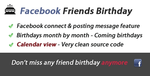 CodeCanyon - Facebook Friends Birthday Awesome App