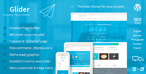 ThemeForest - Glider v1.2.5 - Clean & Powerful Flat stylish theme