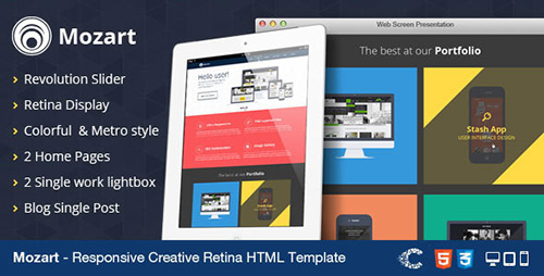 ThemeForest - Mozart - Creative Responsive Retina Flat Template - RIP