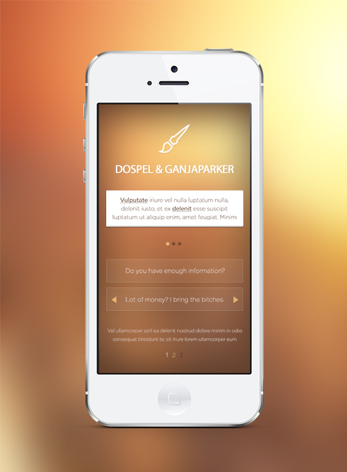 PSD Web Design - Flat front mobile screen