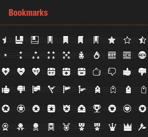 70 Vector Bookmarks Icons