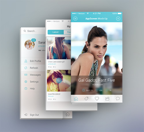 PSD Web Design - App Screen Front View MockUp