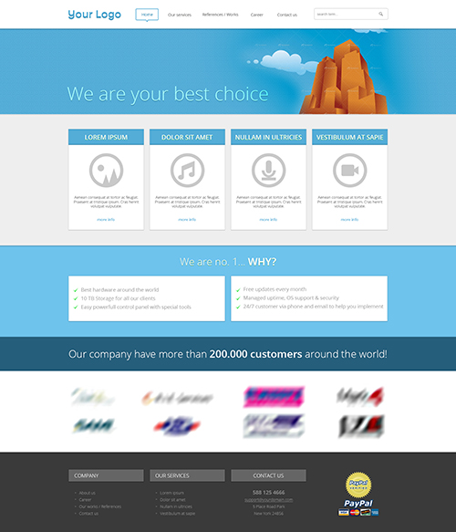 PSD Web Template - Flat web