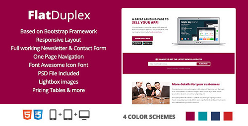 ThemeForest - FlatDuplex Landingpage - RIP