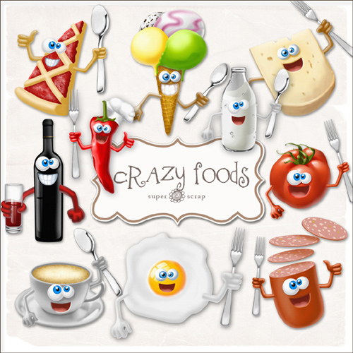 Scrap kit - Crazy Cartoon Foods