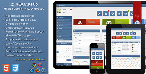 ThemeForest - Aquarius - responsive admin panel - FULL