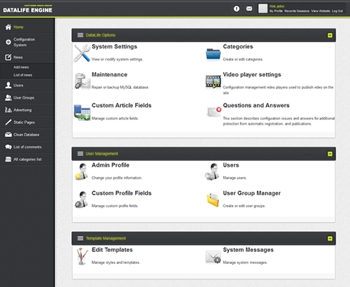 DLE MWS Admin CPanel Theme