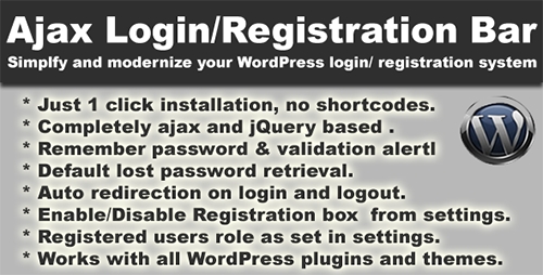 CodeCanyon - Ajax Login/Registration Bar v1.1 WordPress