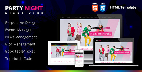 ThemeForest - Party Night - Night Club HTML Template - RIP