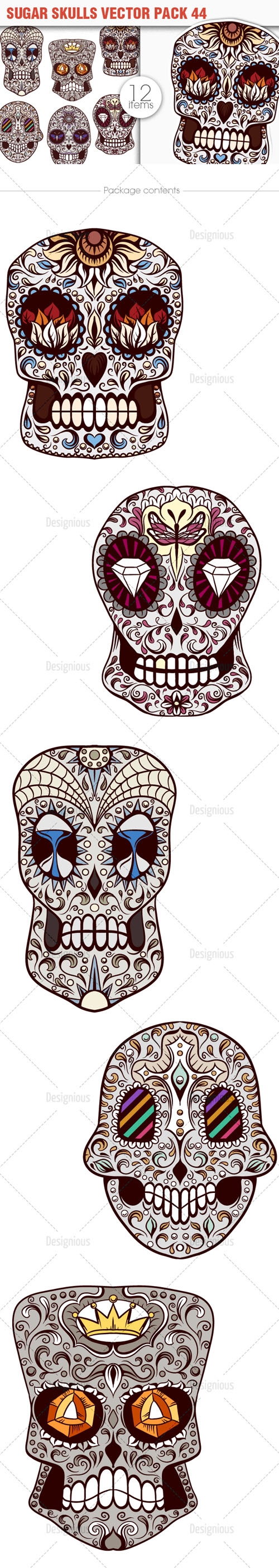 Sugar Skulls Vector Pack 44