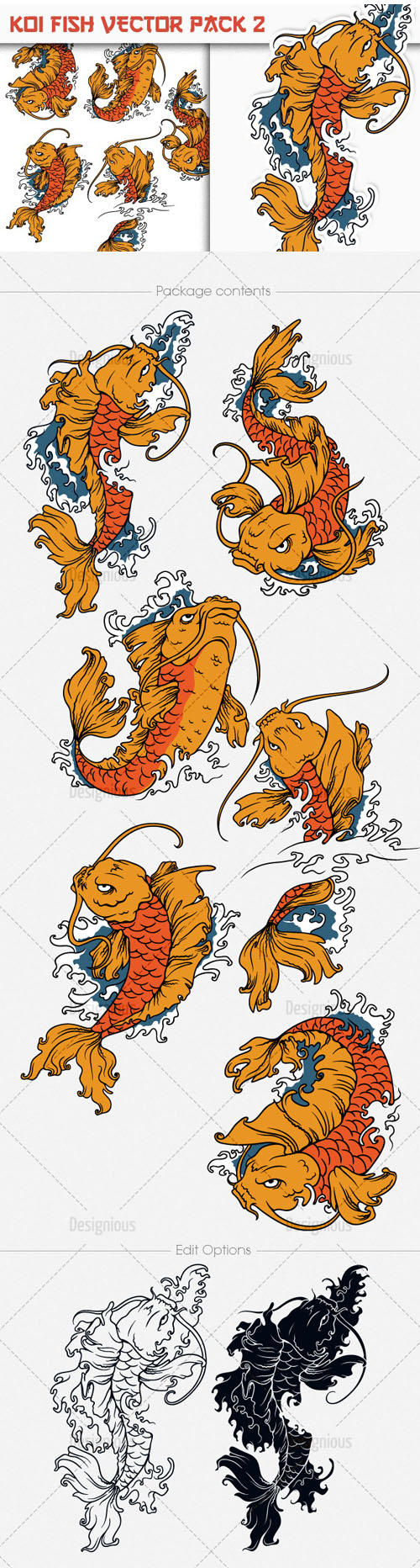 Koi Fish Photoshop Vector Pack 2