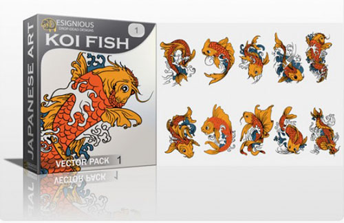 Koi Fish Photoshop Vector Pack 1