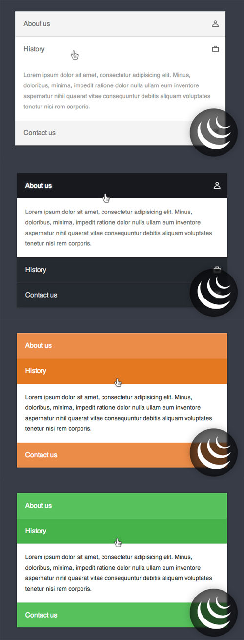 WeGraphics - jQuery powered accordion menu