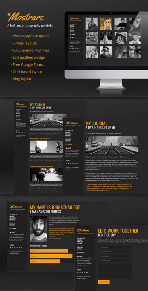 WeGraphics - Mostrare - A Photography Portfolio PSD Template