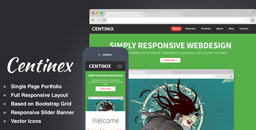 ThemeForest - Centinix Responsive One-Page Bootstrap Template - RIP