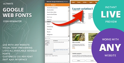 CodeCanyon - Ultimate Google Web Fonts - code generator - RIP