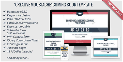 ThemeForest - Creative Moustache Coming Soon Template - RIP