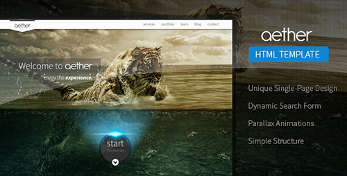 ThemeForest - Aether - Unique One-Page Multipurpose Template - RIP