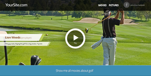 PSD Web Design - Website header with movie player