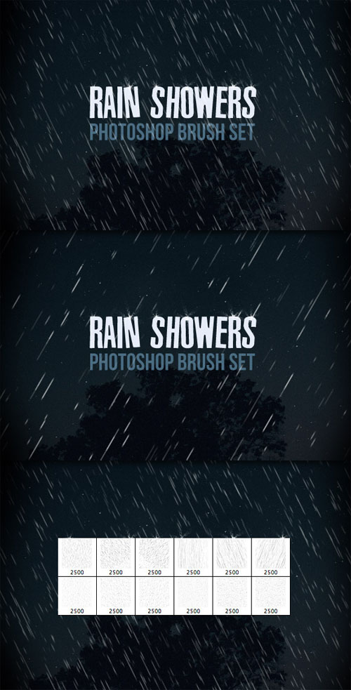 WeGraphics - Rain Shower Photoshop Brush Set