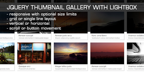 CodeCanyon - JQuery Thumbnail Gallery With LightBox v1.2