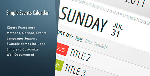 CodeCanyon - Simple Events Calendar JS v1.0