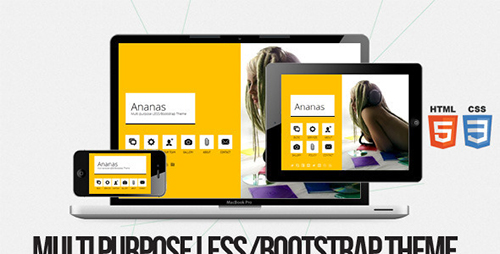 ThemeForest - Ananas - Multi purpose LESS Bootstrap Theme - RIP