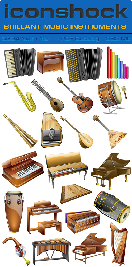 IconShok - Brillant Music Instruments Flash Sources