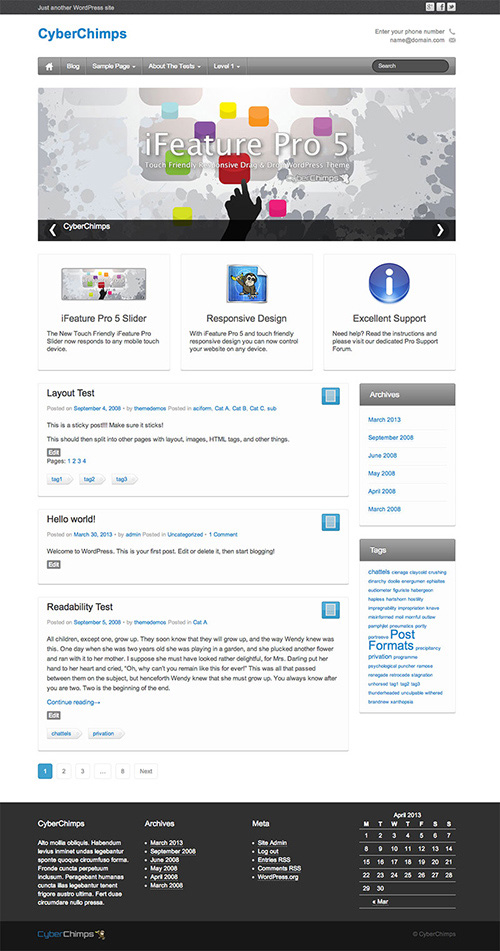 CyberChimps - iFeature Pro 5 v2.1.3 - WordPress Theme