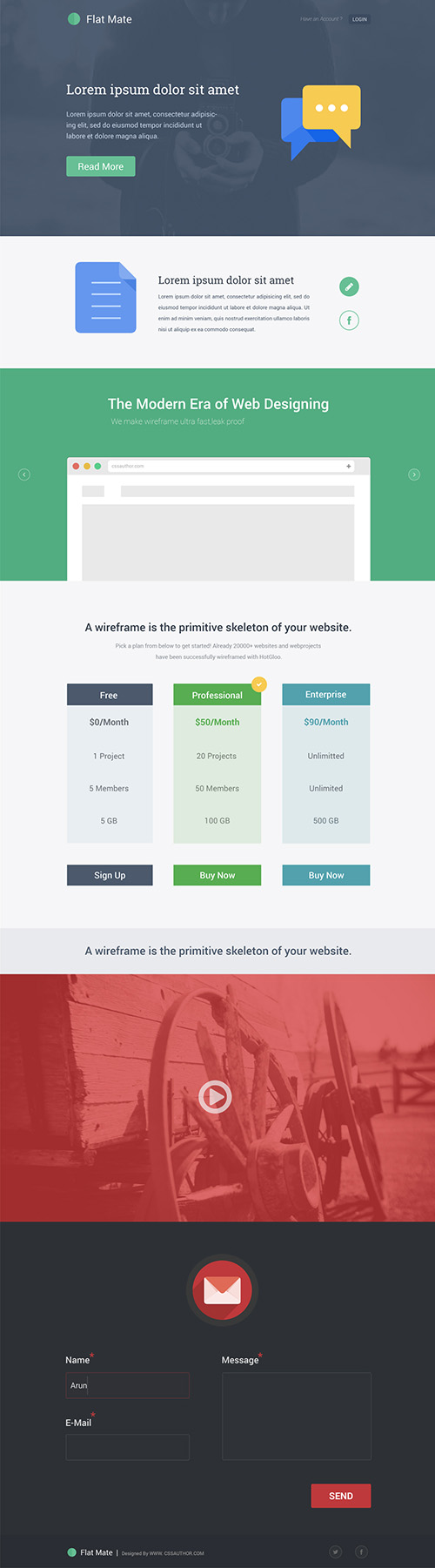 PSD Web Template - Flat Mate - Single Page