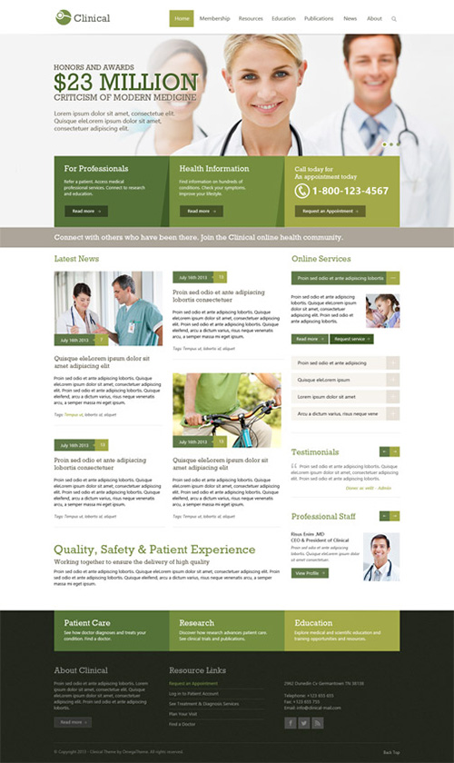 OmegaTheme - OT Clinical - Medical & Health Responsive Template for Joomla 2.5