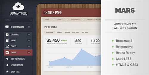 ThemeForest - Mars - Responsive Admin Bootstrap 3 Template - RIP