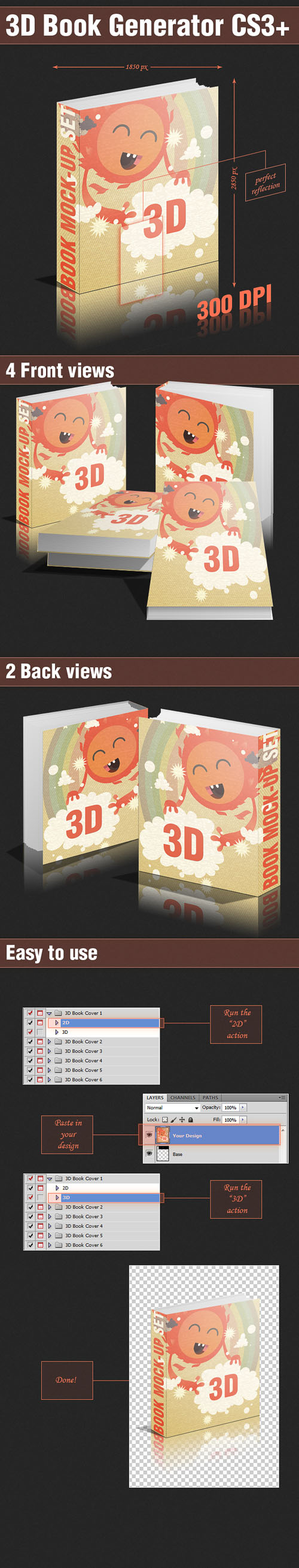 3d book photoshop action download