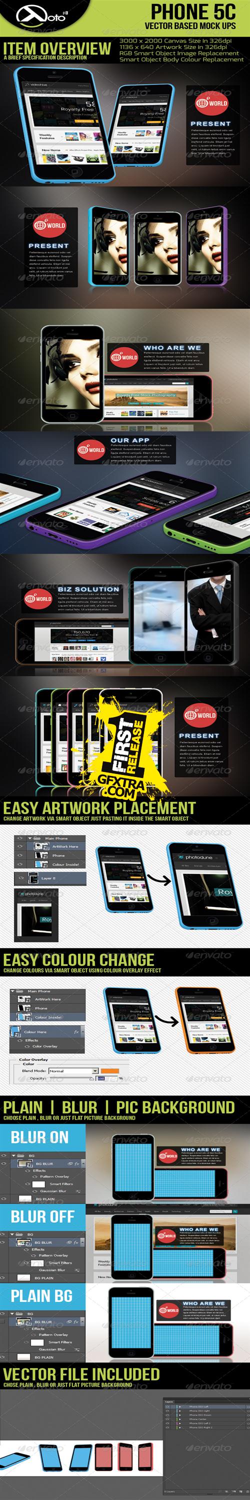 GraphicRiver - Phone 5c Vector Based Mock-up